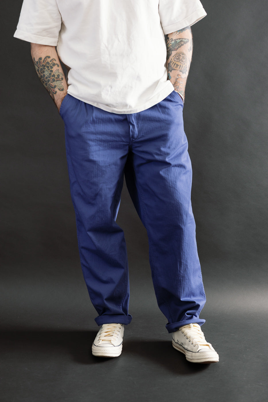Front view, full body shot of male model 5'9