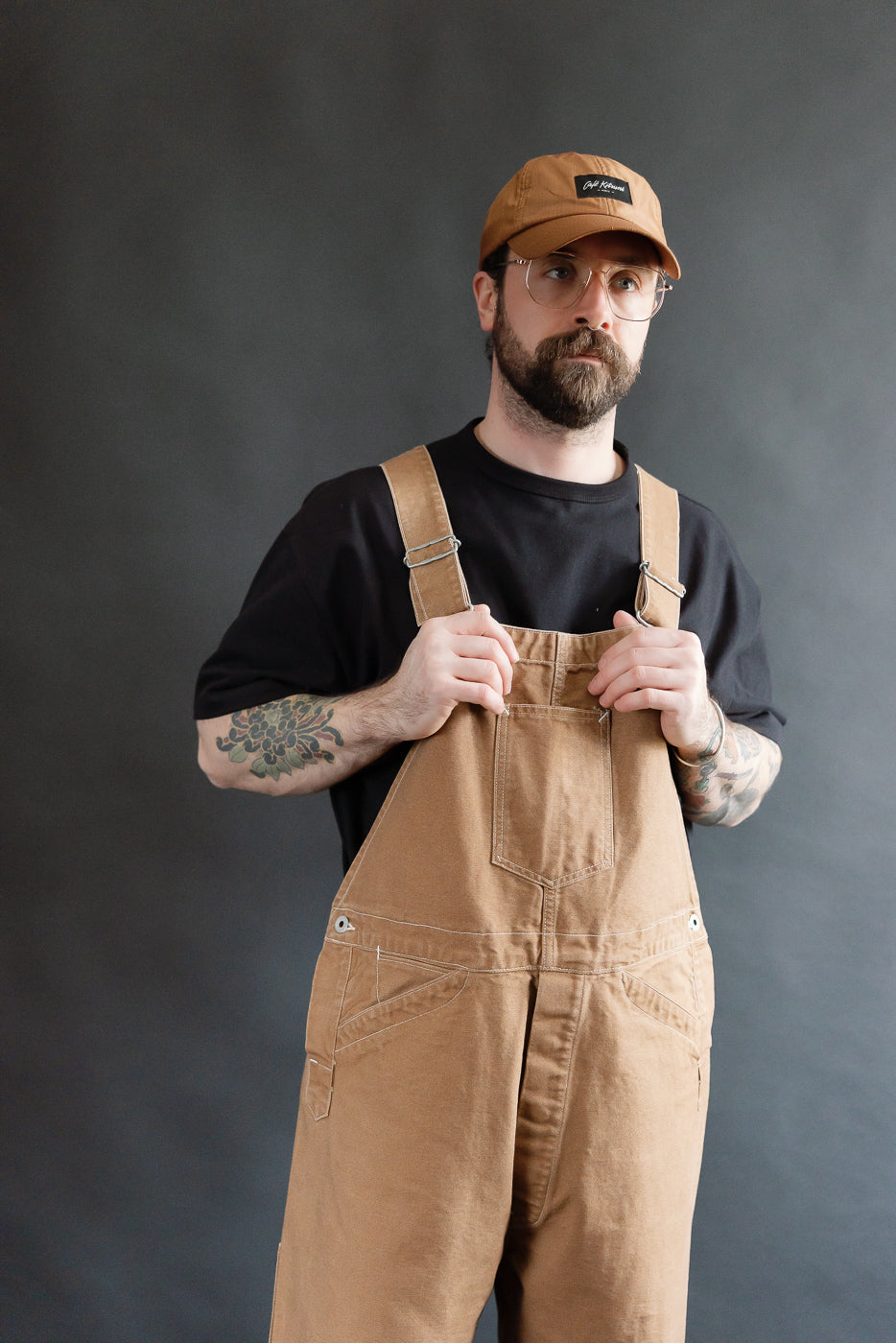 3401-PCR - Post 46 Overalls Pigment Dyed Canvas - Washed Brown | Dant