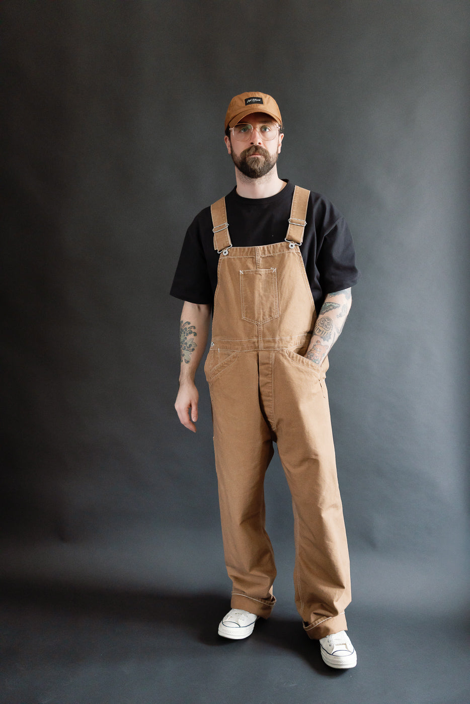 3401-PCR - Post 46 Overalls Pigment Dyed Canvas - Washed Brown | Dant