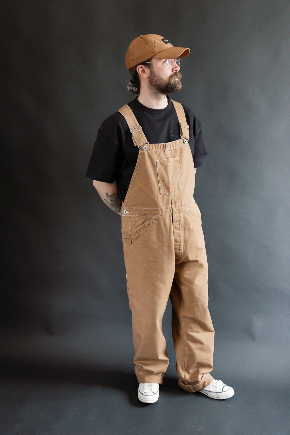 3401-PCR - Post 46 Overalls Pigment Dyed Canvas - Washed Brown | Dant