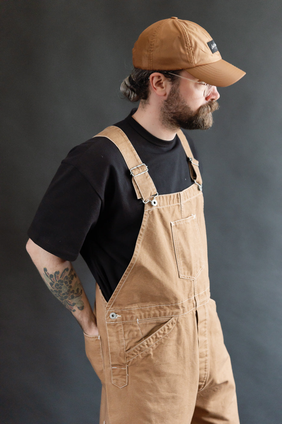3401-PCR - Post 46 Overalls Pigment Dyed Canvas - Washed Brown | Dant