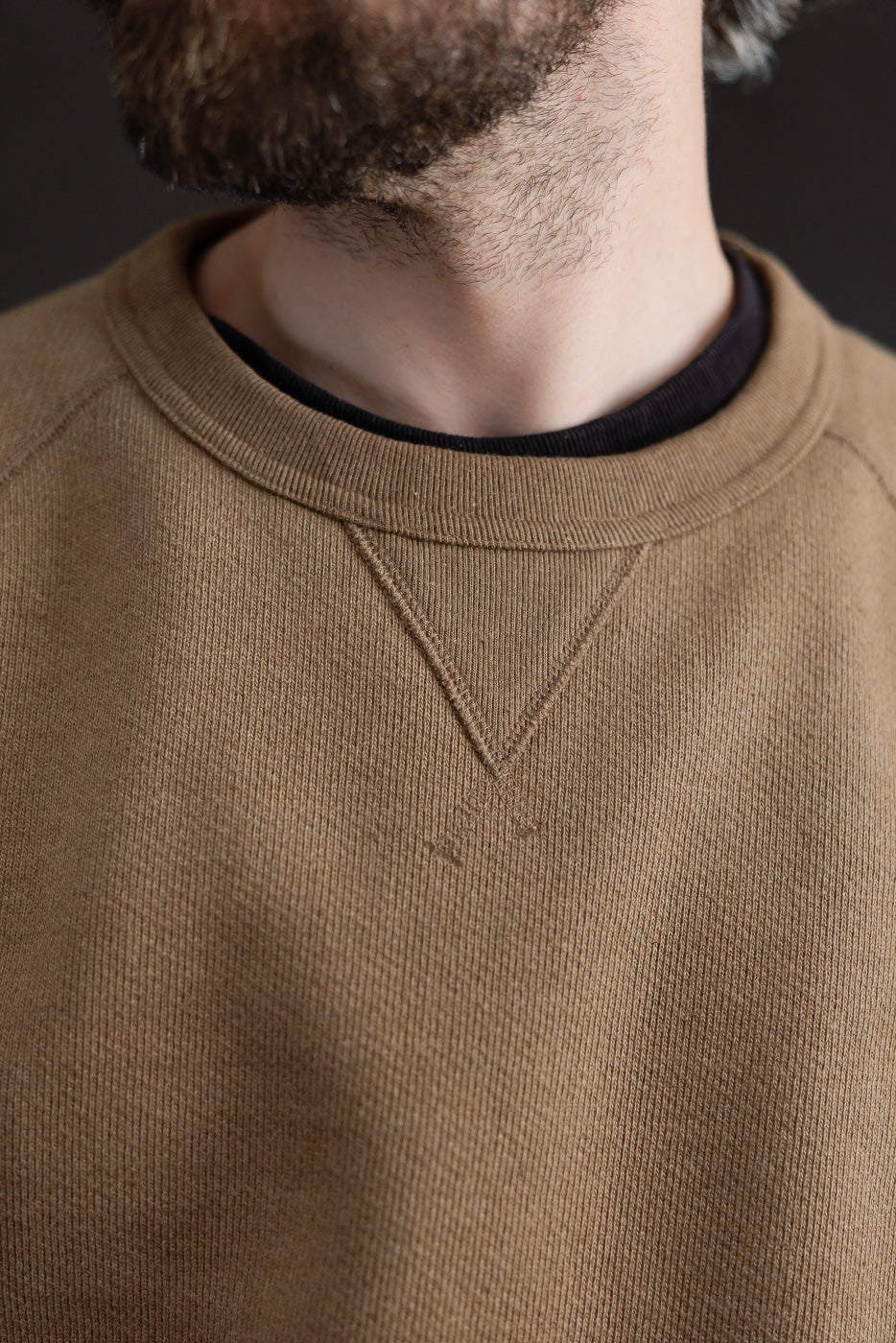 Pullover Crewneck - Iron Mordant Double Heavyweight French Terry Foxfibre® - Coyote 80