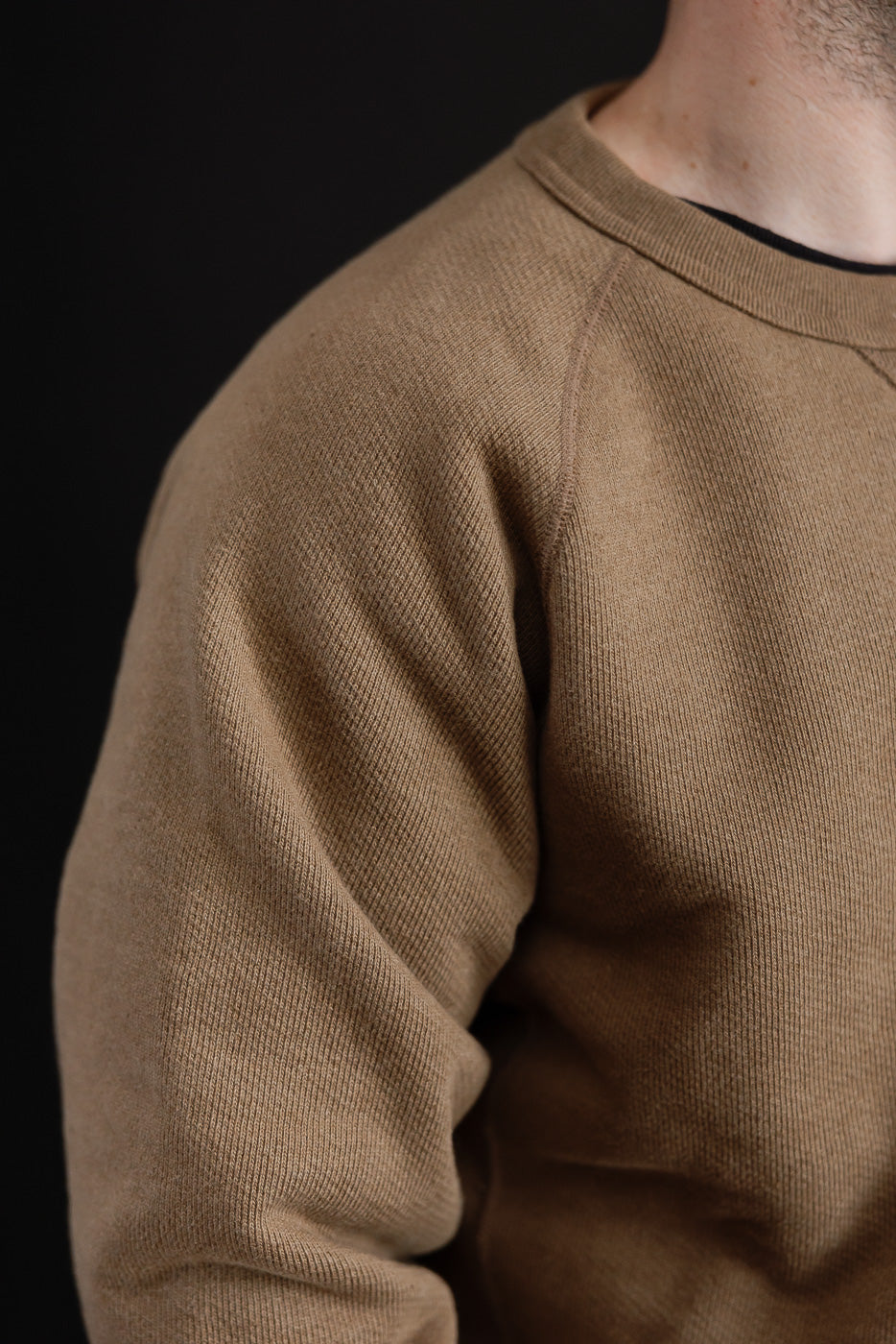 Pullover Crewneck - Iron Mordant Double Heavyweight French Terry Foxfibre® - Coyote 80