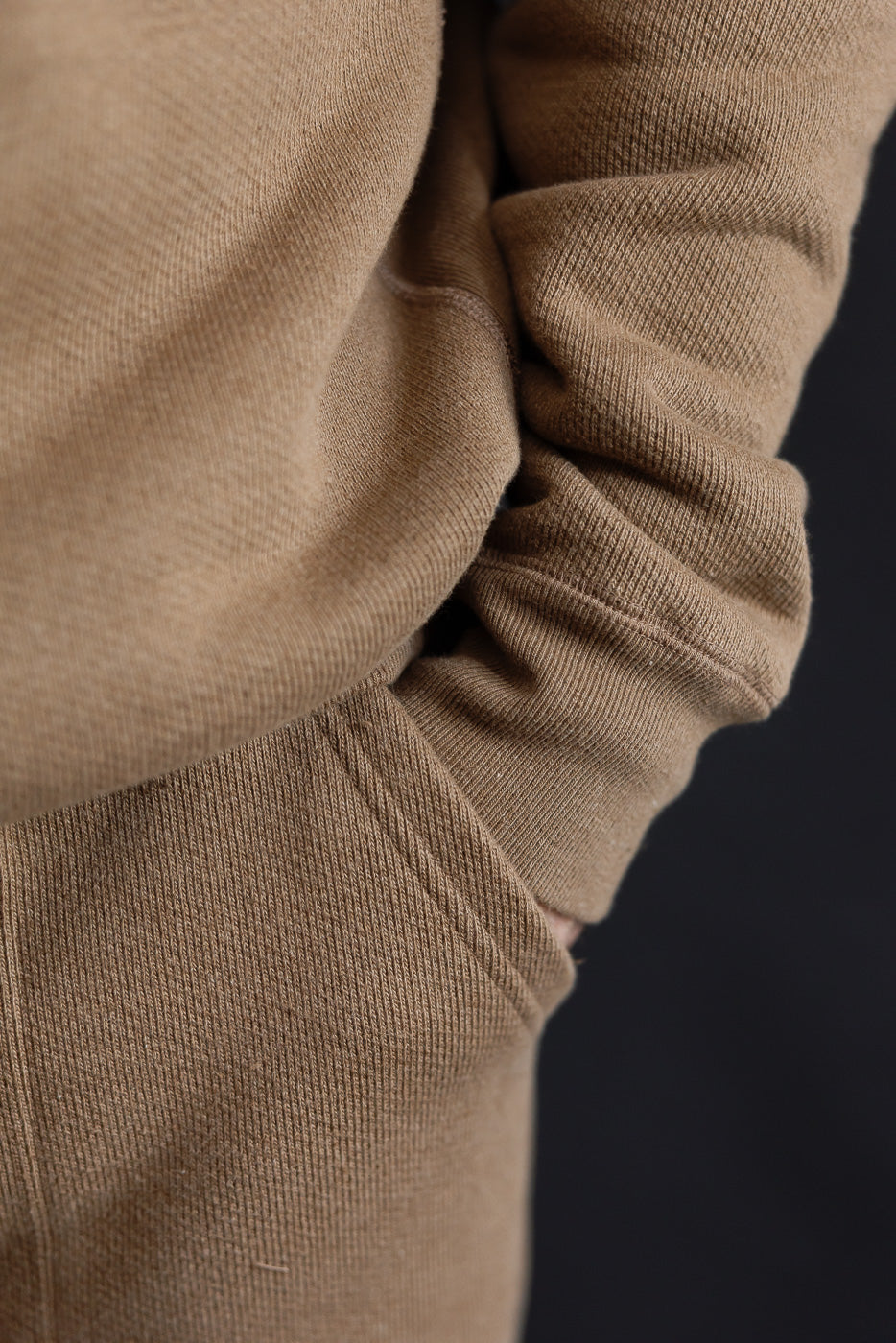 Pullover Crewneck - Iron Mordant Double Heavyweight French Terry Foxfibre® - Coyote 80