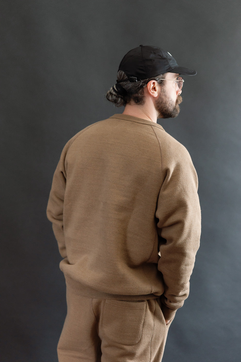 Pullover Crewneck - Iron Mordant Double Heavyweight French Terry Foxfibre® - Coyote 80