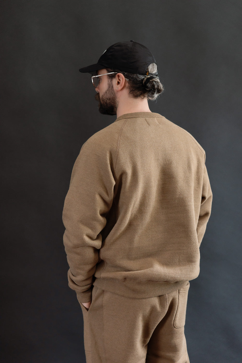 Pullover Crewneck - Iron Mordant Double Heavyweight French Terry Foxfibre® - Coyote 80