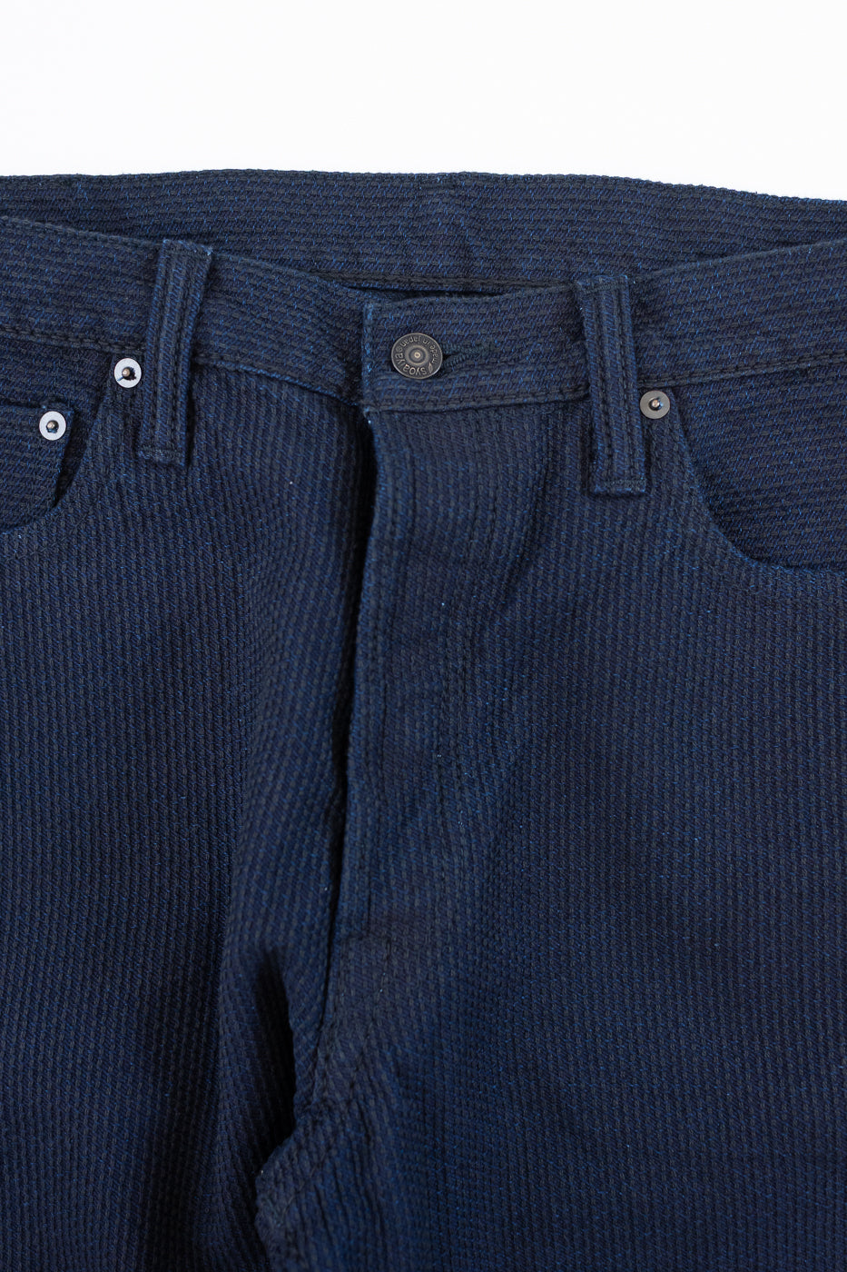 1178-ID - Sashiko Denim Regular Fit - Indigo x Black