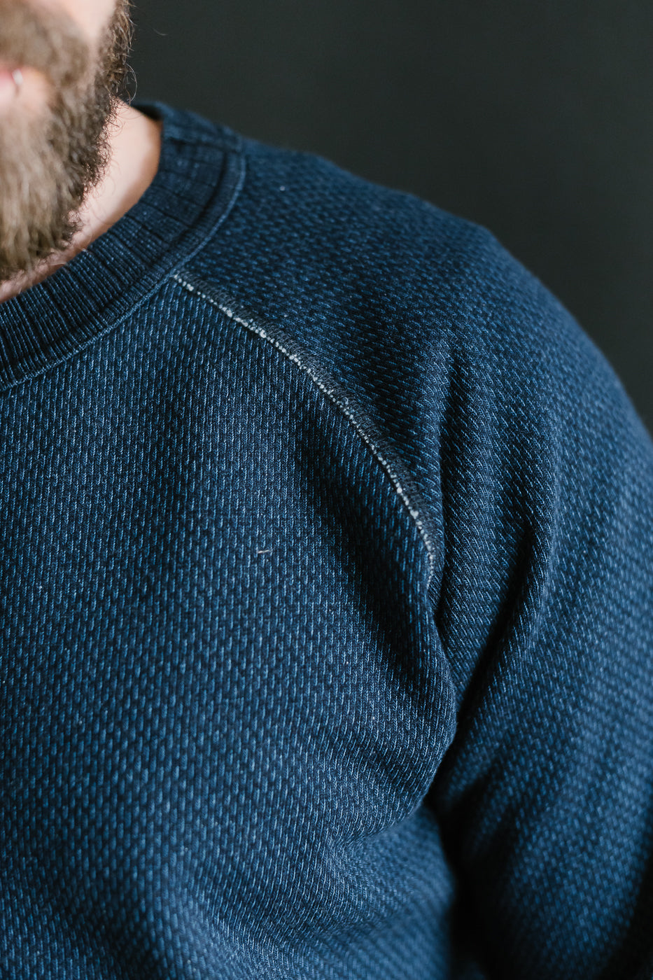 5409-3 - Yarn Dyed Sashiko Sweatshirt - Indigo