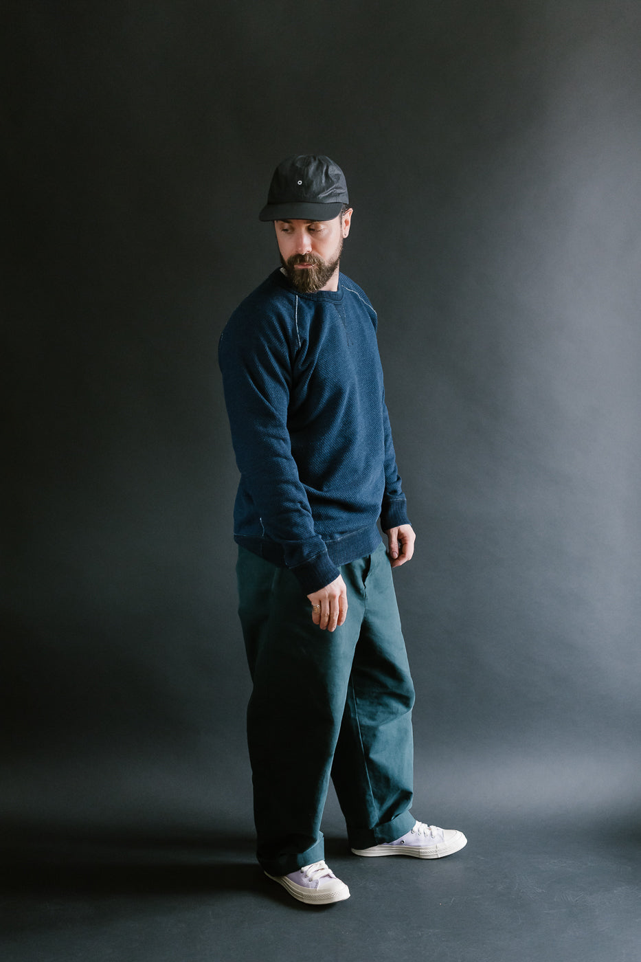 5409-3 - Yarn Dyed Sashiko Sweatshirt - Indigo