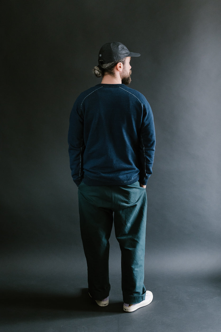 5409-3 - Yarn Dyed Sashiko Sweatshirt - Indigo