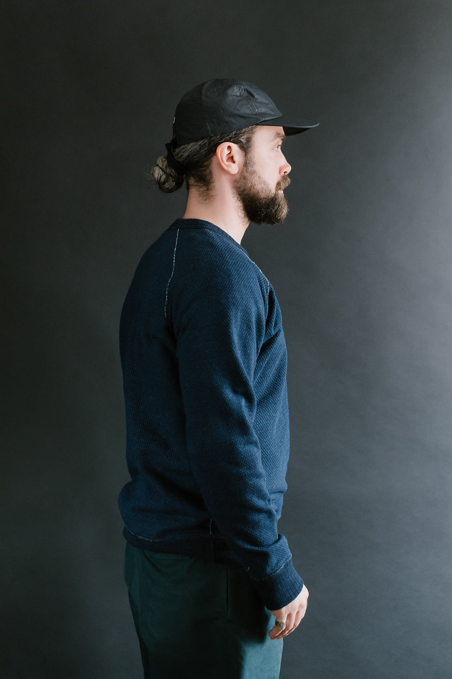 5409-3 - Yarn Dyed Sashiko Sweatshirt - Indigo