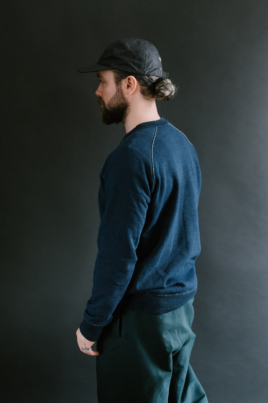5409-3 - Yarn Dyed Sashiko Sweatshirt - Indigo