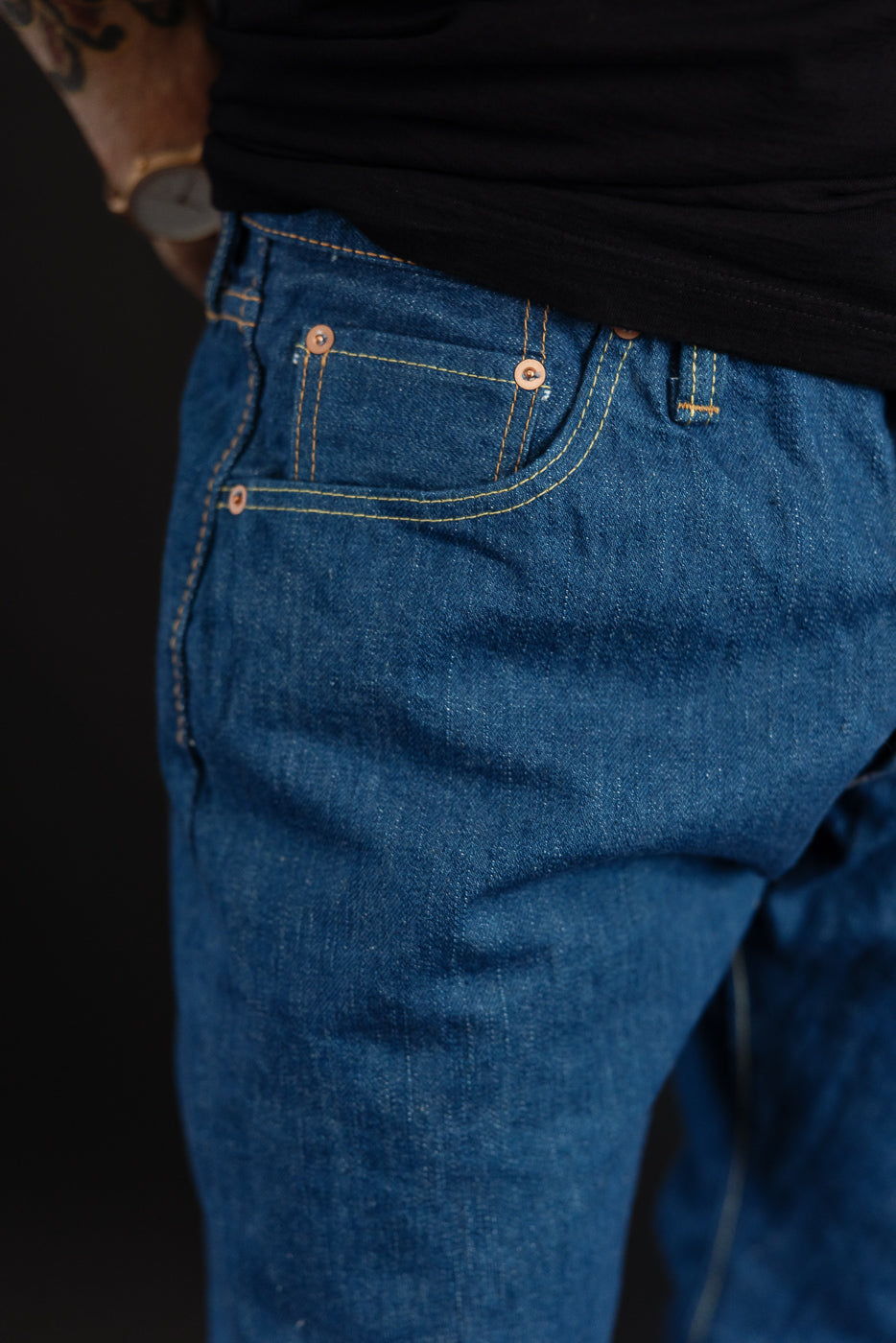 GRE-019 - 14oz Greencast Indigo Selvedge Jeans - Relaxed Tapered