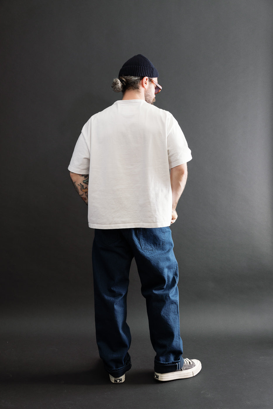 Full body back view of a 5'9