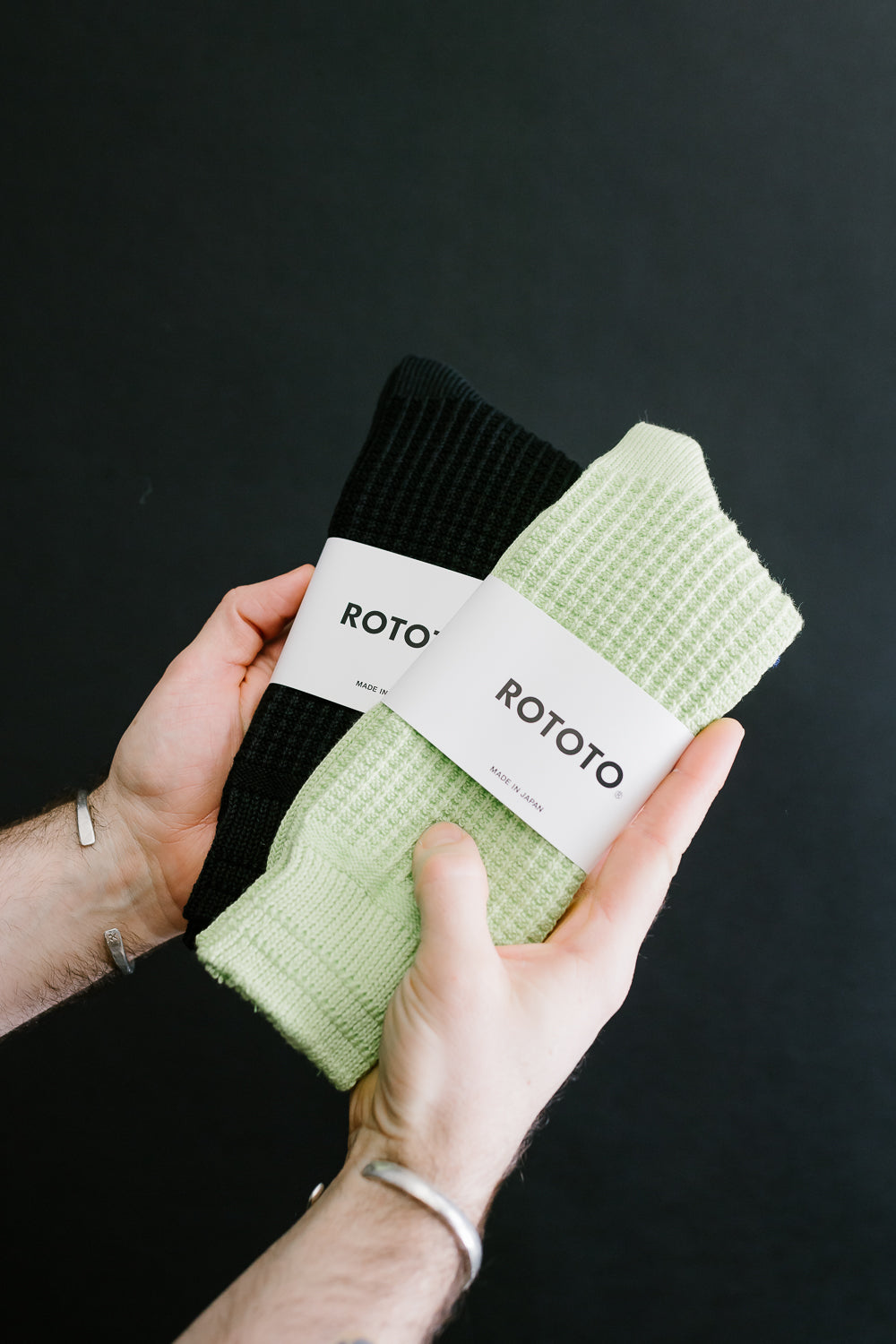 R1110 - Waffle Cotton Crew Sock - Lime