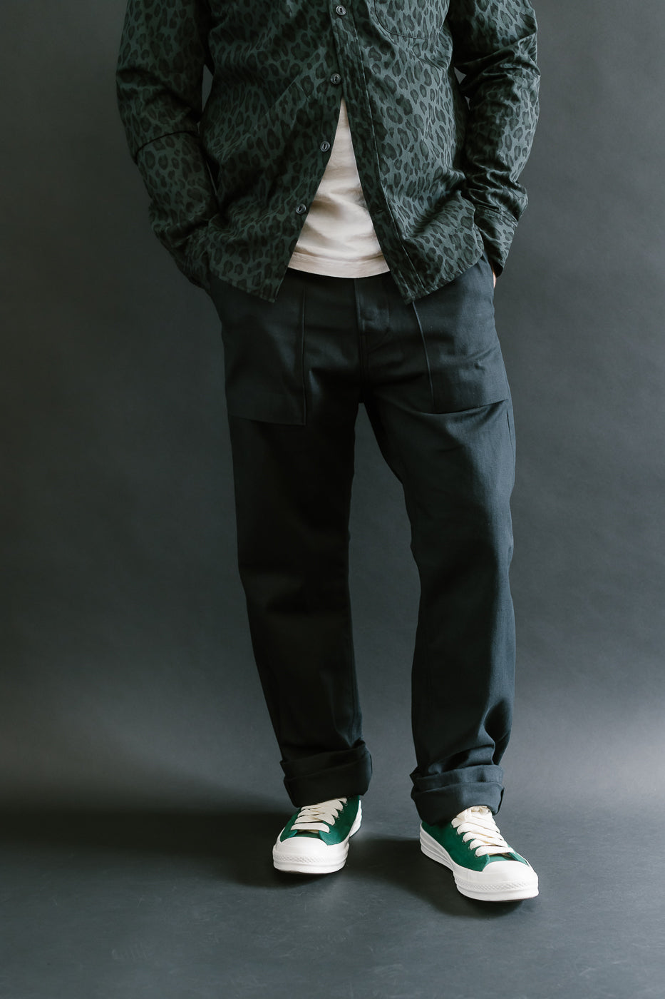 10oz - Herringbone Fatigue Pants - Black