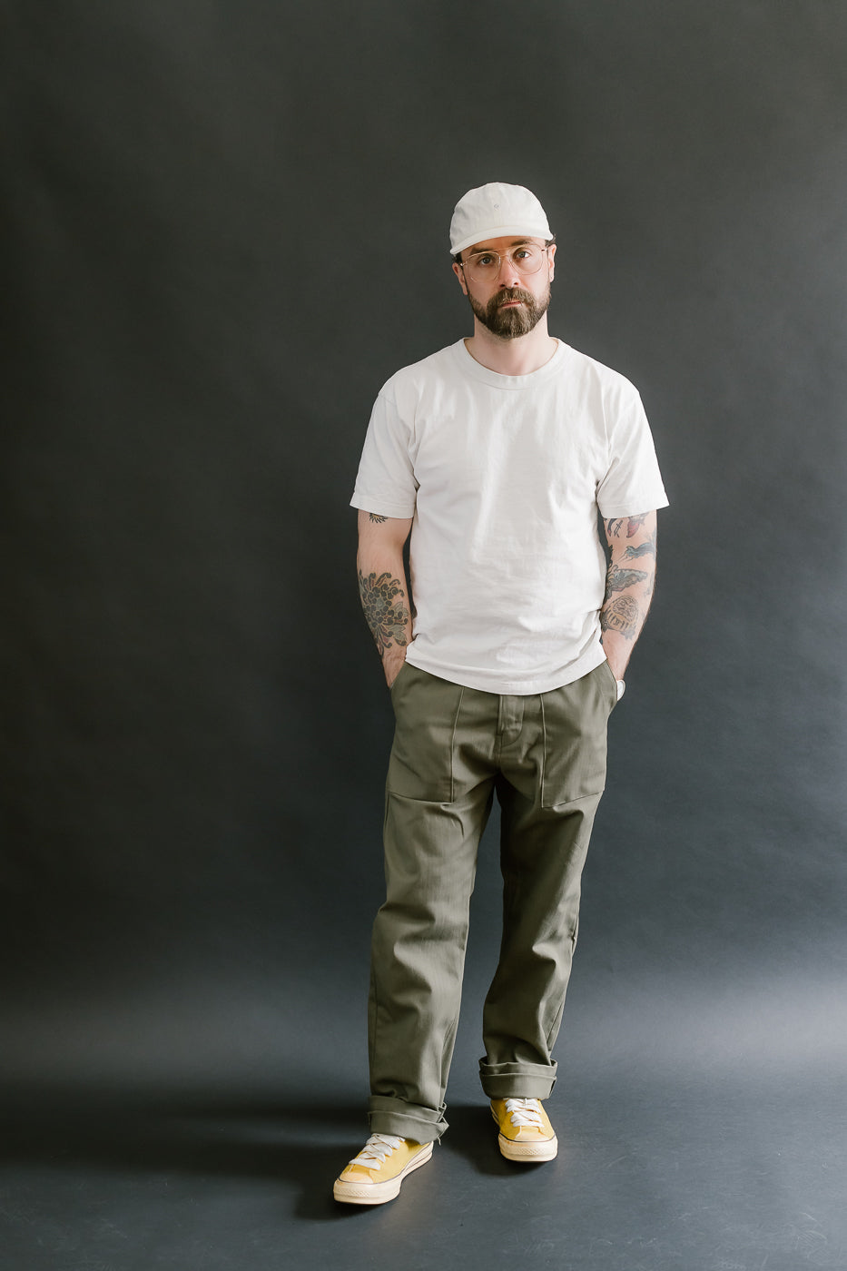 10oz - Herringbone Fatigue Pants - Olive