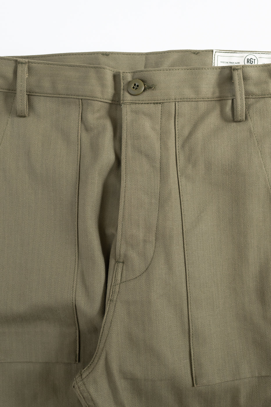 10oz - Herringbone Fatigue Pants - Olive