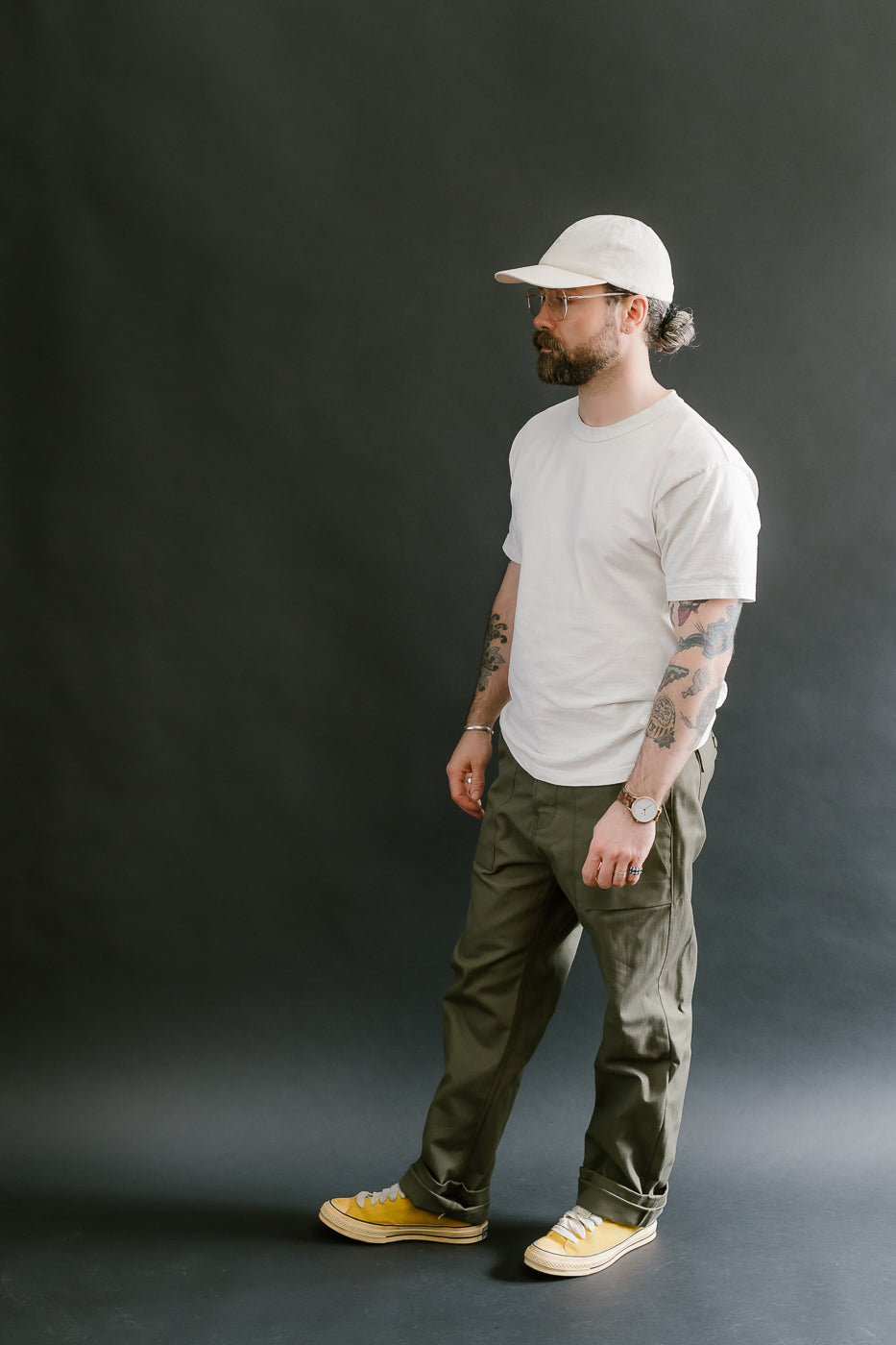 10oz - Herringbone Fatigue Pants - Olive