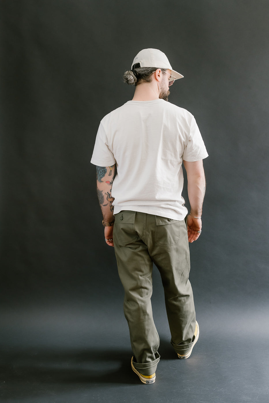 10oz - Herringbone Fatigue Pants - Olive