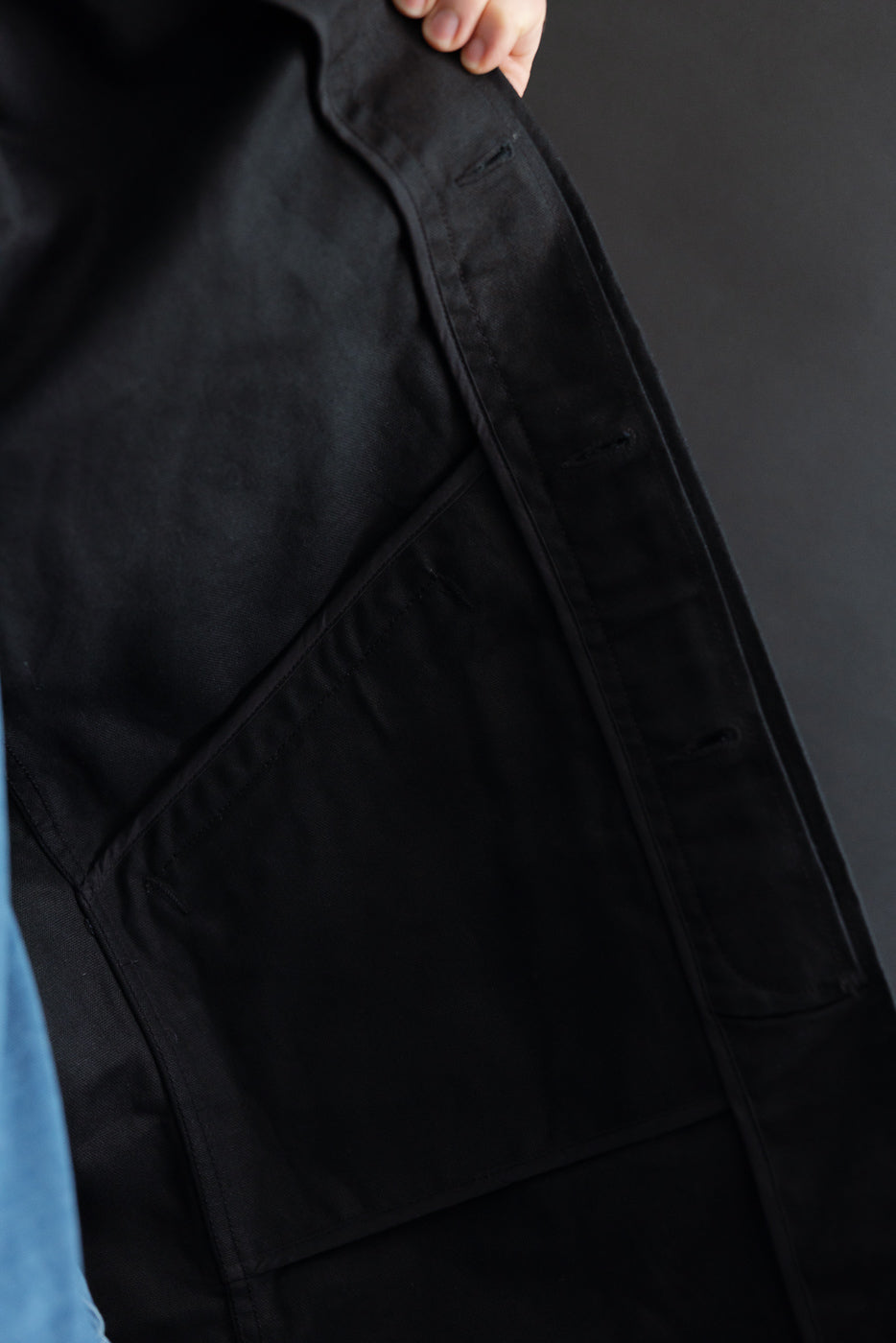 10oz - Trench Coat Dry Waxed Canvas - Black