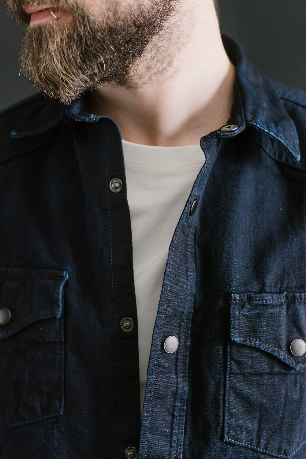 11oz - ISC Western Shirt - Indigo Selvedge Canvas