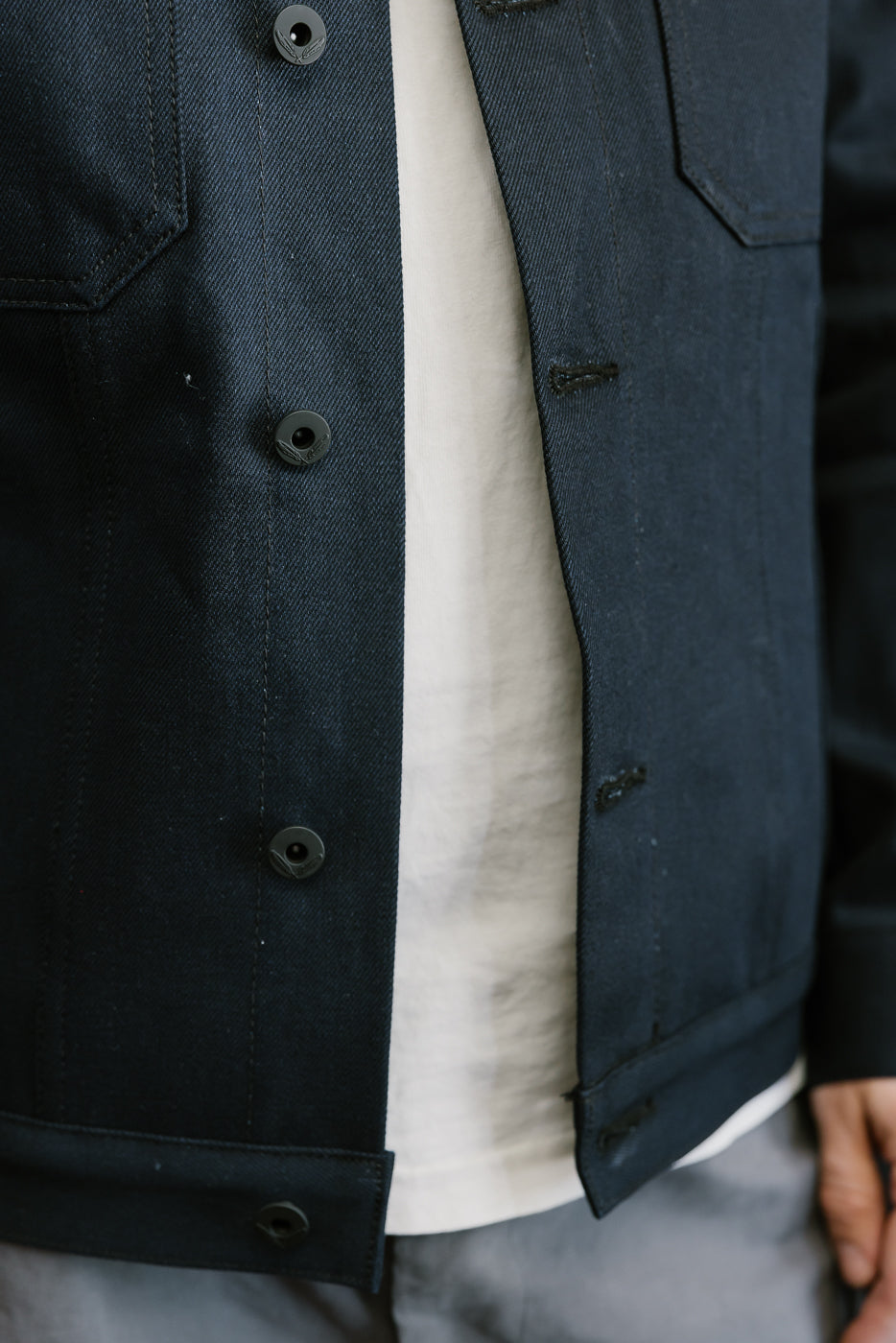 13.5oz -  Indigo x Black Selvedge Denim - Cruiser Jacket