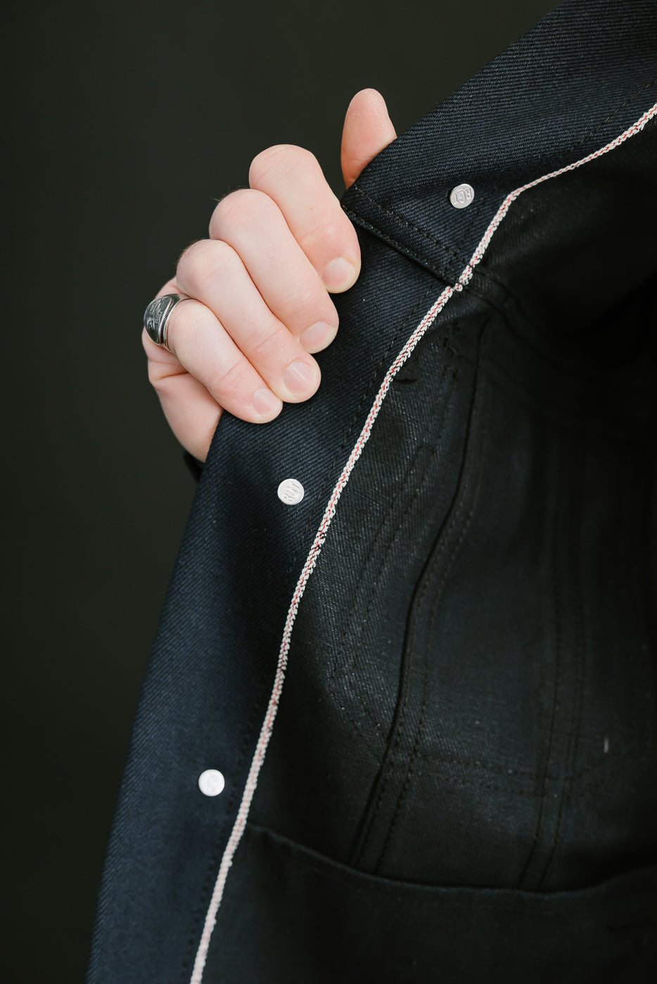 13.5oz -  Indigo x Black Selvedge Denim - Cruiser Jacket