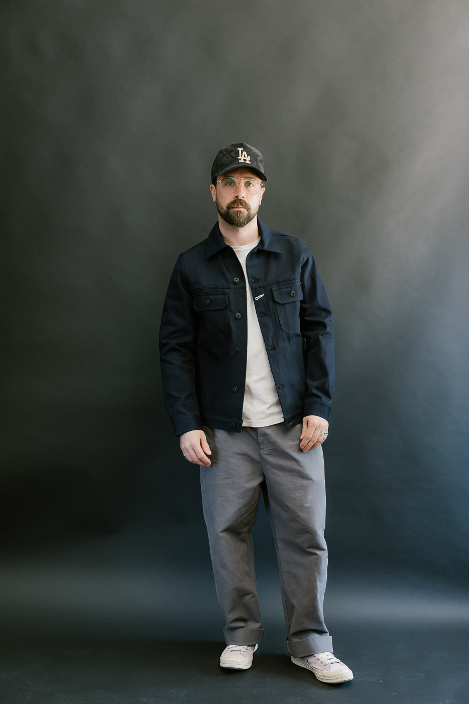 13.5oz -  Indigo x Black Selvedge Denim - Cruiser Jacket