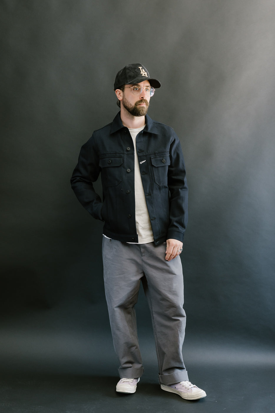 13.5oz -  Indigo x Black Selvedge Denim - Cruiser Jacket