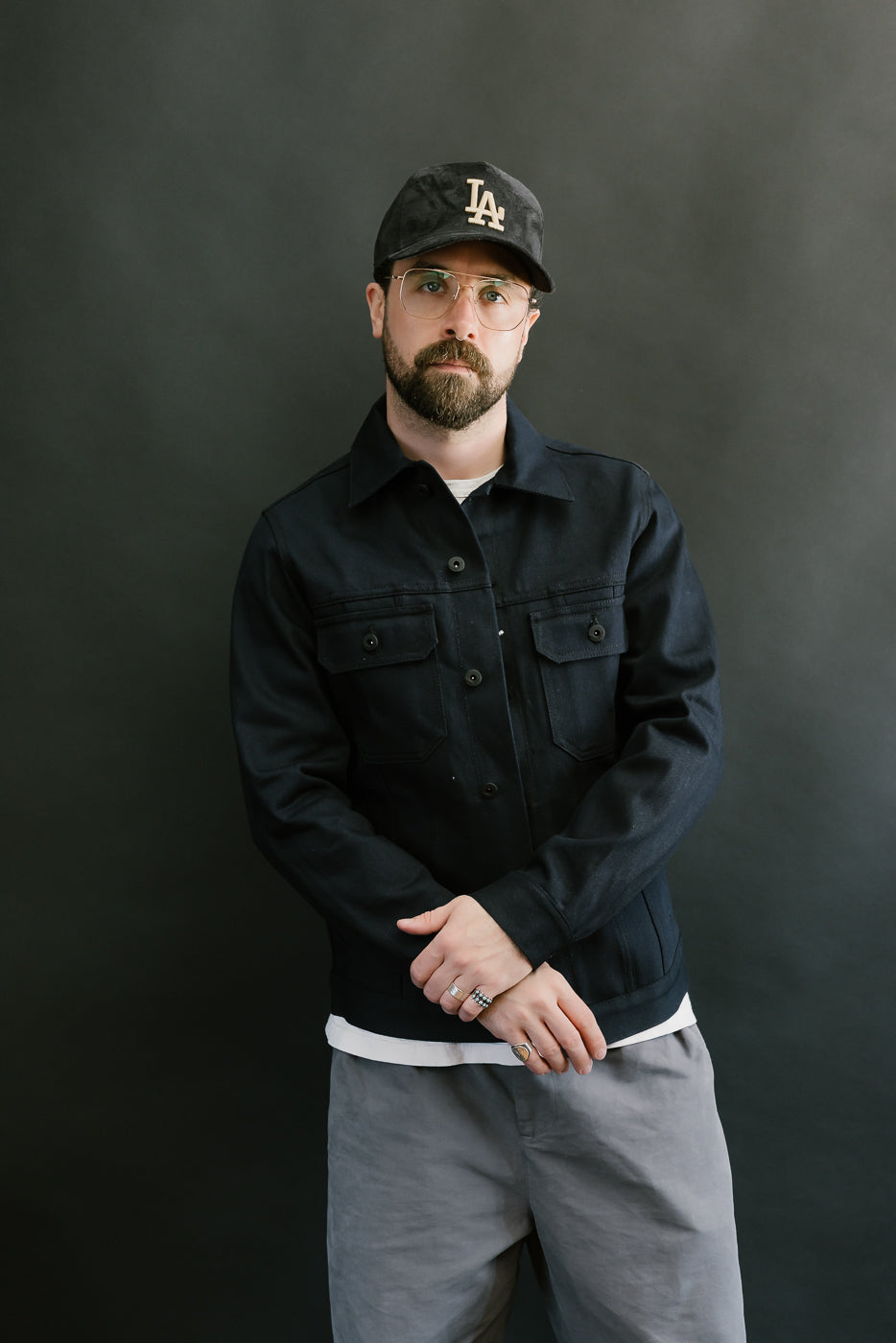13.5oz -  Indigo x Black Selvedge Denim - Cruiser Jacket