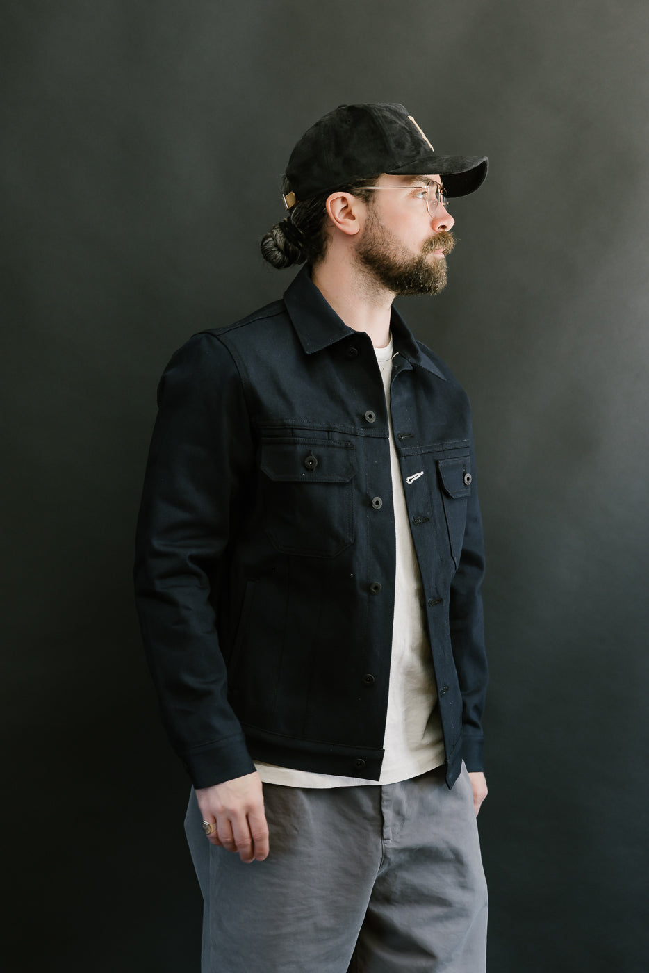13.5oz -  Indigo x Black Selvedge Denim - Cruiser Jacket