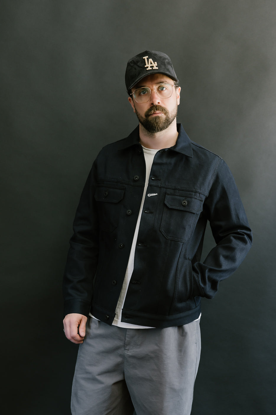 13.5oz -  Indigo x Black Selvedge Denim - Cruiser Jacket