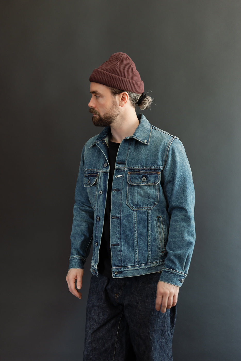 13.5oz - Selvedge Denim Cruiser Jacket - Vintage Wash Indigo | Dant