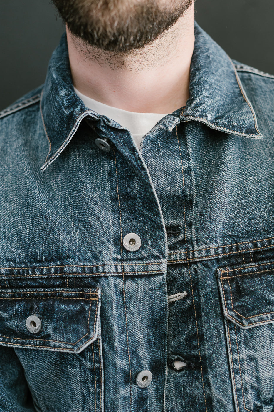 15oz - Medium Wash Indigo Selvedge Denim - Cruiser Jacket
