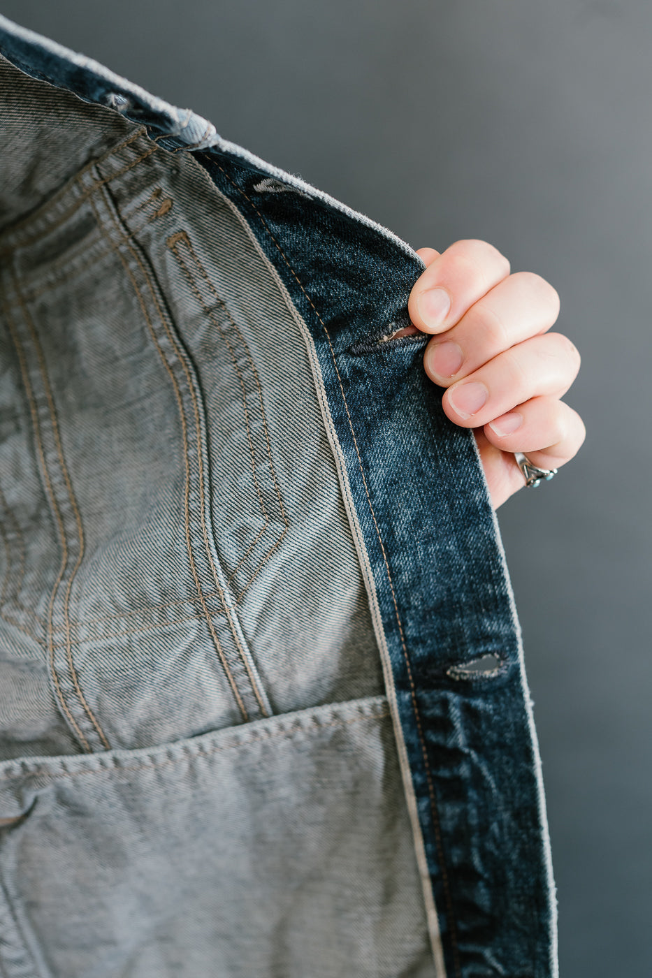 15oz - Medium Wash Indigo Selvedge Denim - Cruiser Jacket