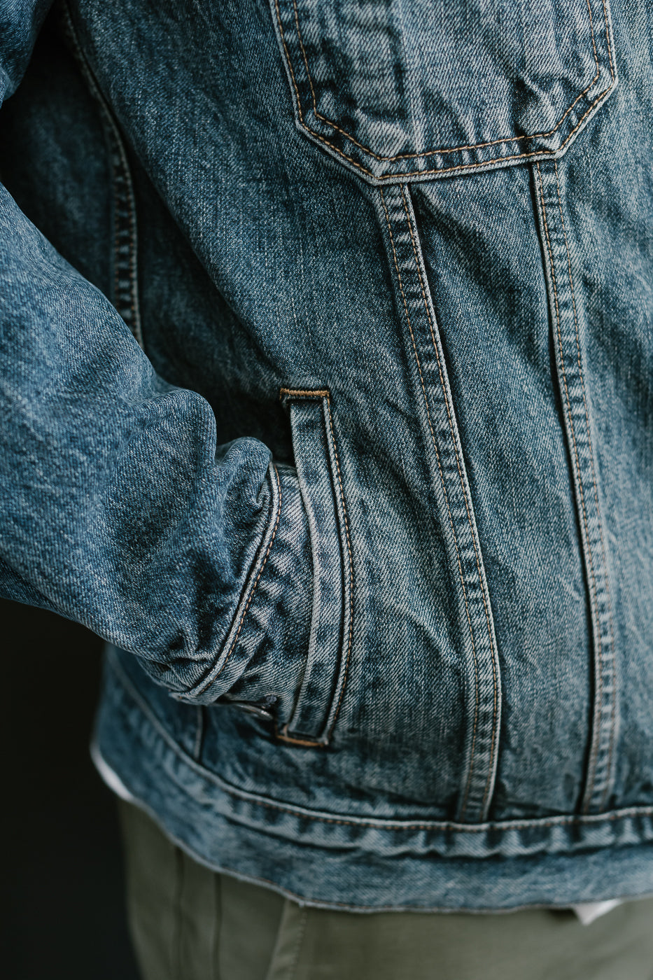 15oz - Medium Wash Indigo Selvedge Denim - Cruiser Jacket
