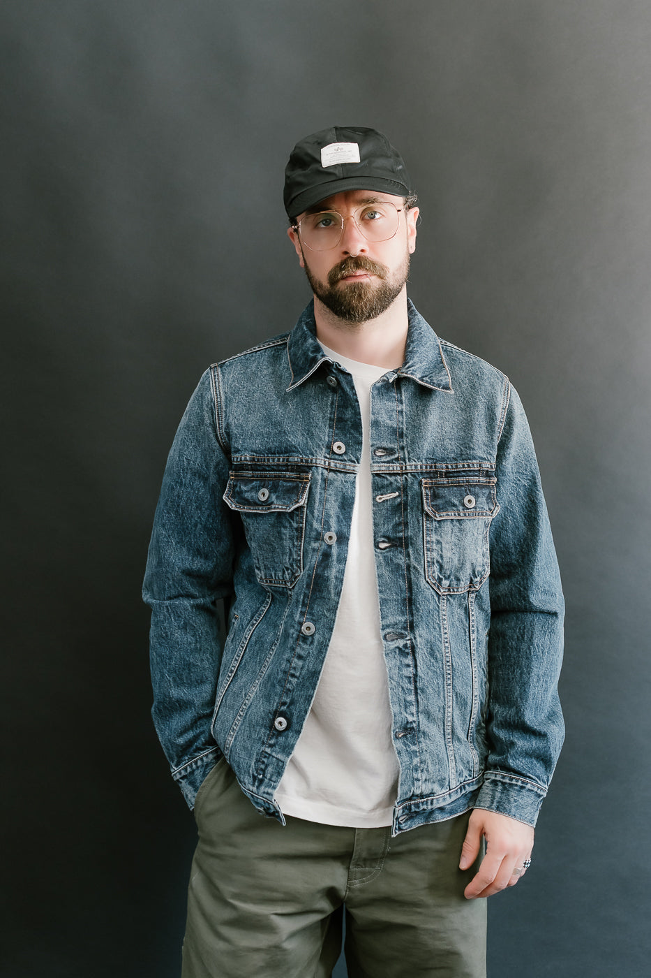 15oz - Medium Wash Indigo Selvedge Denim - Cruiser Jacket