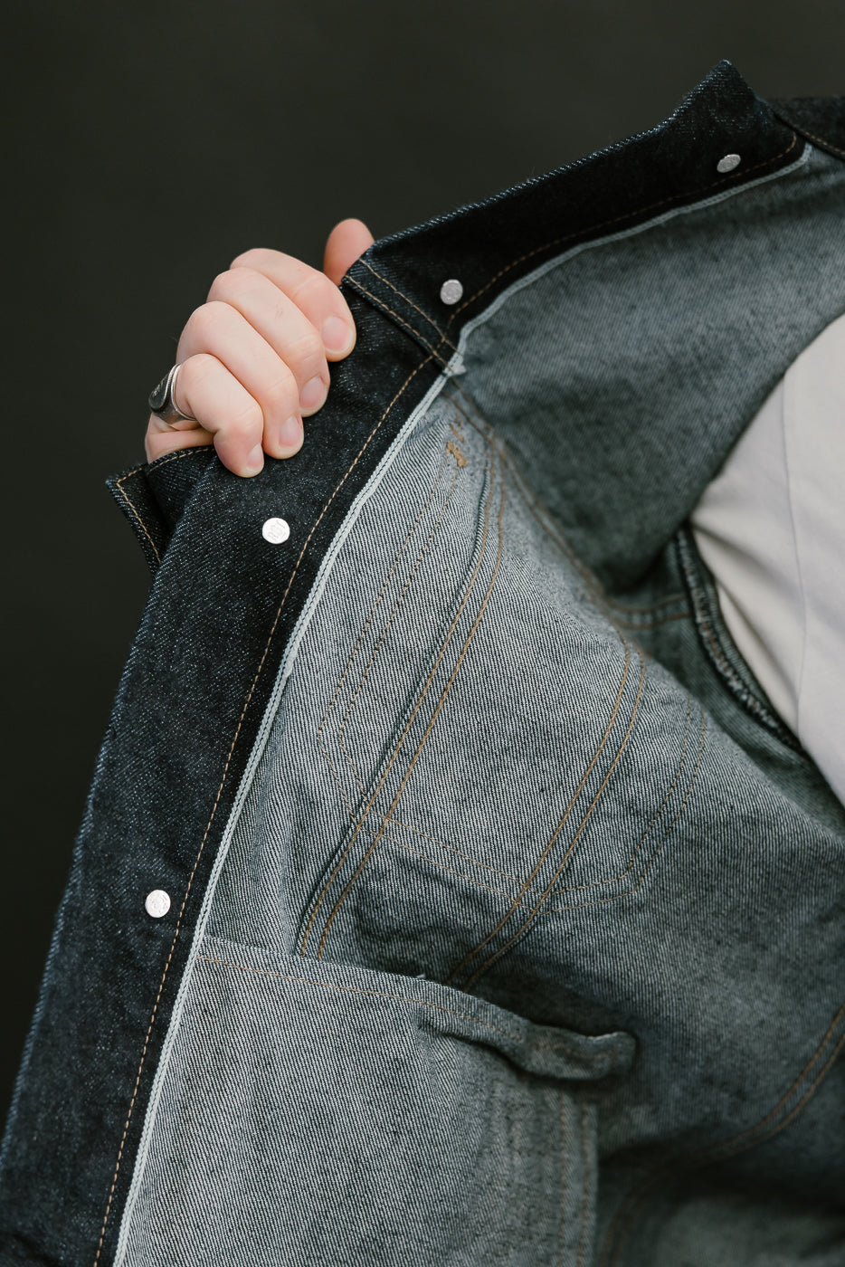15oz - Rinsed Indigo Selvedge Denim - Cruiser Jacket