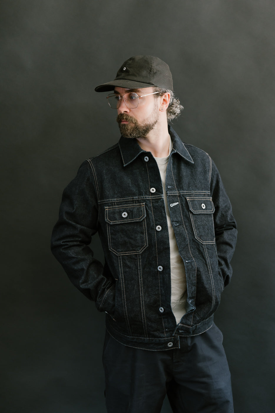 15oz - Rinsed Indigo Selvedge Denim - Cruiser Jacket