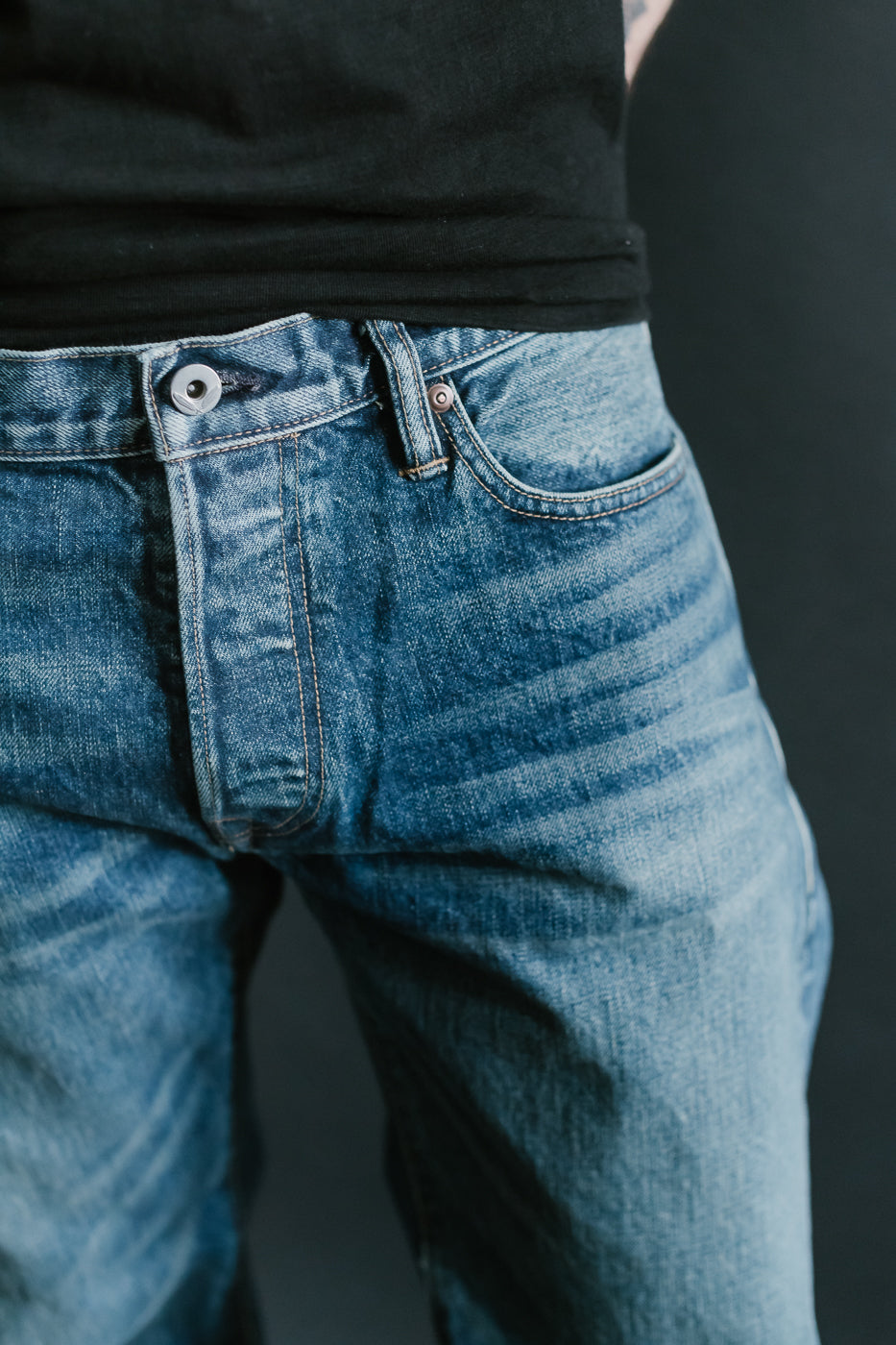 15oz - Vintage Washed Selvedge Stanton Pant - Medium Indigo