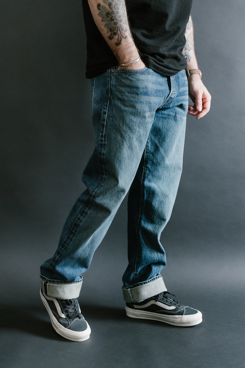 15oz - Vintage Washed Selvedge Stanton Pant - Medium Indigo
