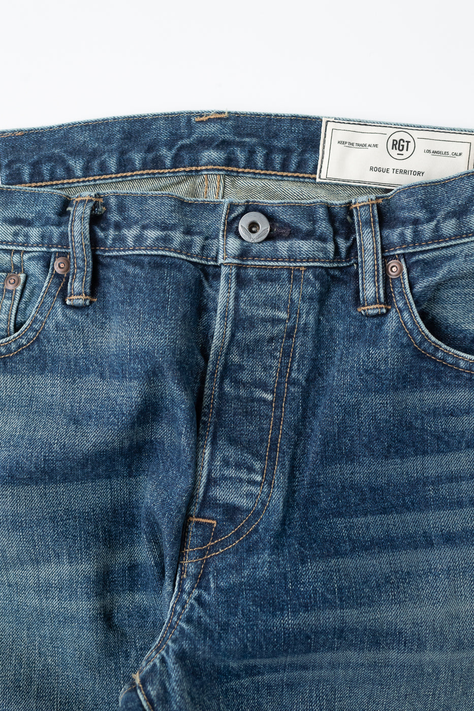 15oz - Vintage Washed Selvedge Stanton Pant - Medium Indigo