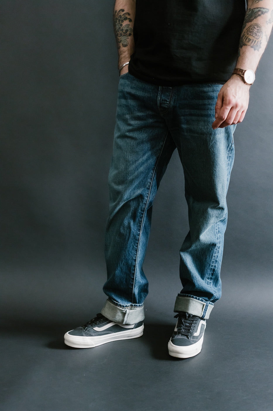 15oz - Vintage Washed Selvedge Stanton Pant - Medium Indigo