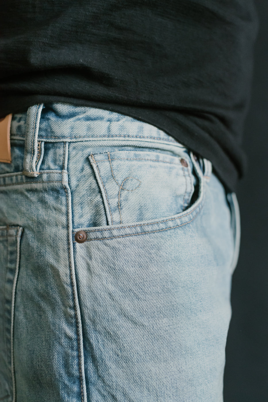 15oz - River Washed Selvedge Strider Pant - Light Indigo