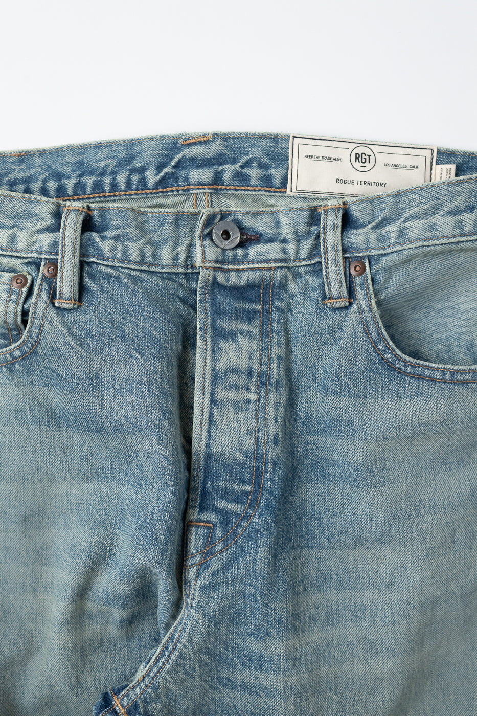 15oz - River Washed Selvedge Strider Pant - Light Indigo