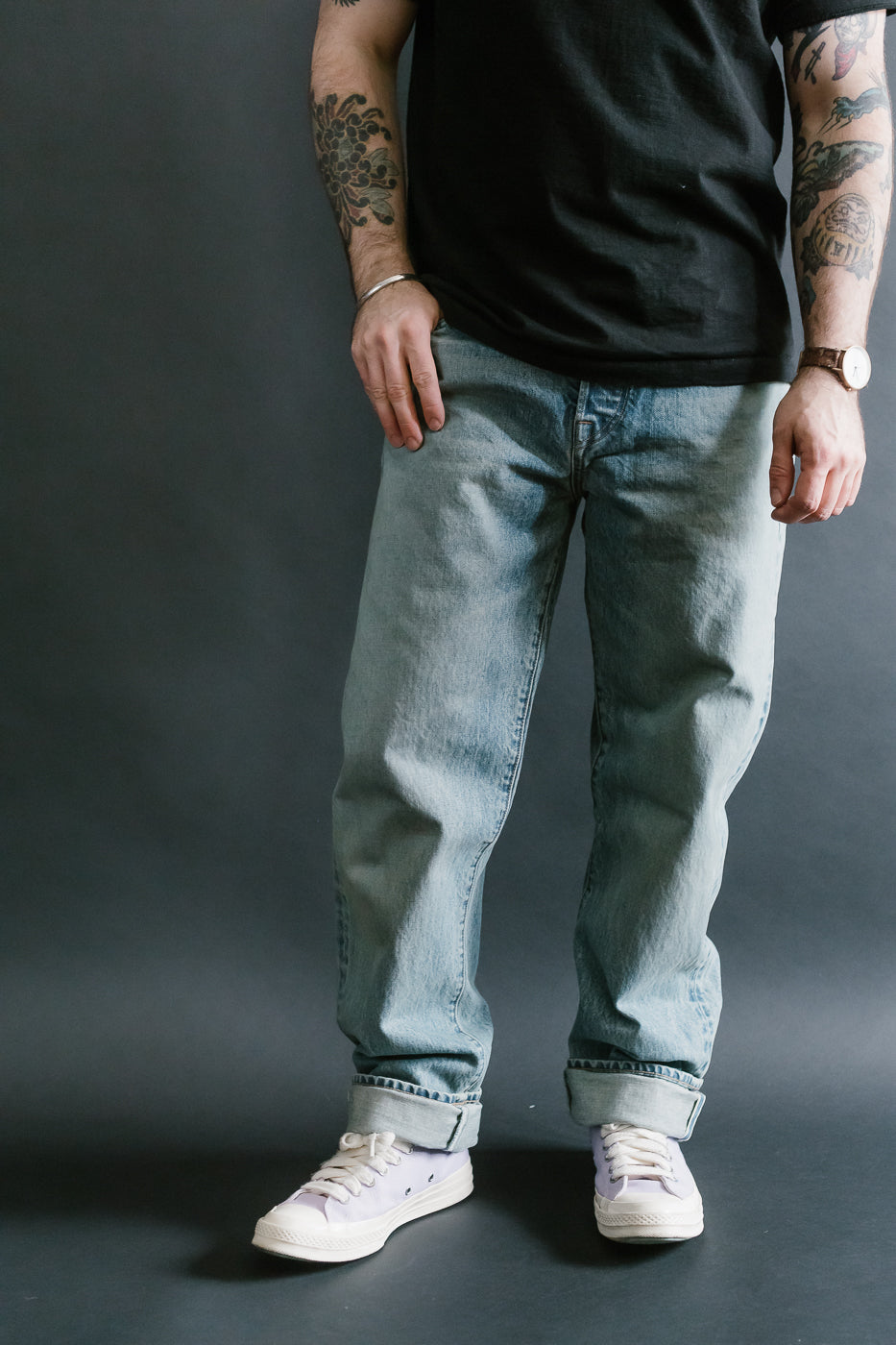 15oz - River Washed Selvedge Strider Pant - Light Indigo