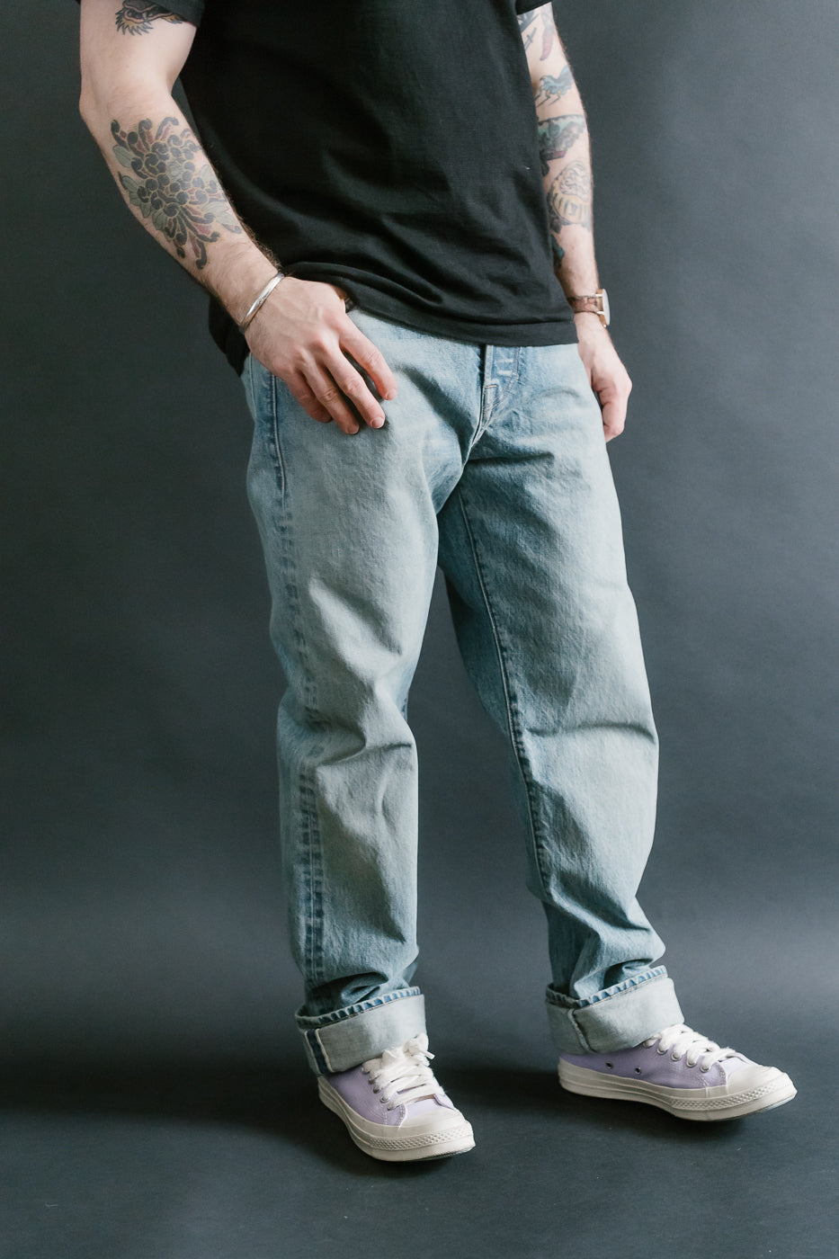 15oz - River Washed Selvedge Strider Pant - Light Indigo