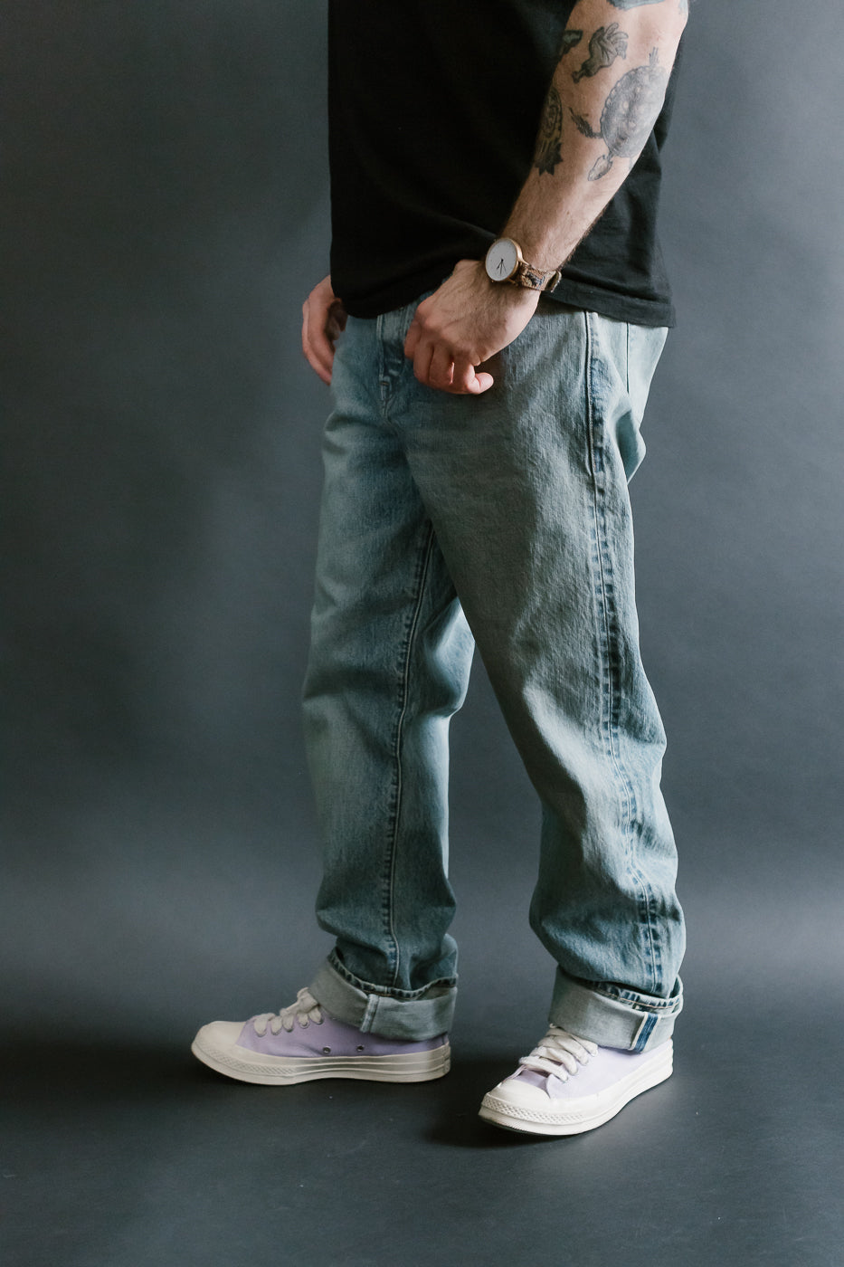 15oz - River Washed Selvedge Strider Pant - Light Indigo