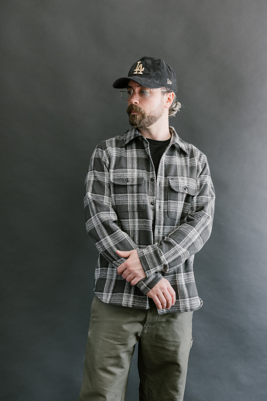 6oz Field Shirt Plaid Flannel - Grey